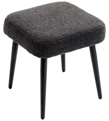 Produktbild von Dunkelgrauer Sitzpuff mit Kaschmiroptik - Fußhocker | Farbe: Grau | Abmessungen: 42x42x47 cm