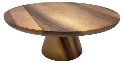Kuchenständer Akazienholz 30 cm rund mit Sockel