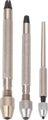 Produktbild von 3-teiliges Handbohrer-Set mit Pin-Vise-Bohrern aus Aluminiumlegierung, rutschfestes Handbohrer-Set, Uhrenreparaturwerkzeug