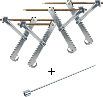 Produktbild von Ausdrehstütze Set 4 Stück Traglast 500 Kg + Schrauberaufsatz 19mm für Wohnwagen