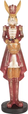 Produktbild von Clayre & Eef Dekorationsfigur Kaninchen 48 cm Beige Rot Kunststoff