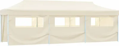 Produktbild von vidaXL Faltzelt Partyzelt Pop-Up mit 8 Seitenwänden 870x291x315 cm Creme