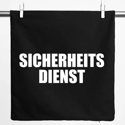Produktbild von Huuraa Kissenbezug Sicherheitsdienst Schriftzug 40x40cm Black Baumwolle Dekokissenbezug Geschenkidee