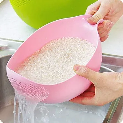 Produktbild von Küchenzubehör, Kunststoff-Seiher, Reissieb, Siebkorb, Kochutensilien, lebensmittelechter Bohnensieb, Reinigungsabflussfläche (pink)