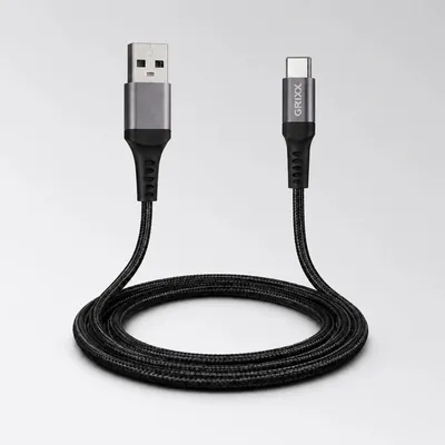 Productafbeelding van Grixx laadkabel USB-A naar USB-C 1 m USB 2.0 laden en data zwart