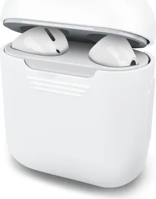 Image de subtel - Étui souple de protection en Silicone couleur blanc. Coque de protection ultra fine et antidérapante de rangement pour Apple AirPods AirPods 2