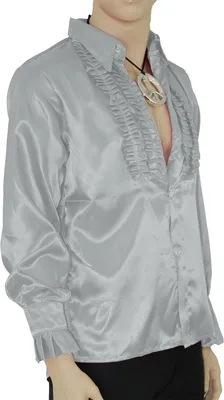 Produktbild von Rüschenhemd für Herren, silber Gr. S - XXL, Größe:S