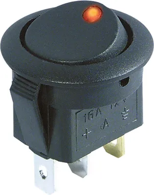 Produktbild von Kfz-Schalter McPower, rote LED, 12V/16A, 3-polig, Stellungen: EIN/AUS