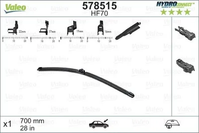 Produktbild von VALEO HYDROCONNECT Scheibenwischer Wischblatt für VW TOURAN (1T1, 1T2) Rahmenlos 700mm