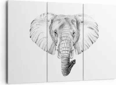 Produktbild von Bild auf Leinwand - Leinwandbild - Elefant Afrika Illustration Kinder - 165x110cm - Wand Bild - Wanddeko - Leinwanddruck - Bilder - Kunstdruck - Leinwand bilder - Wandkunst - CE165x110-3213