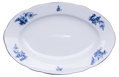 Produktbild von Thun, 1794, ovale Schale, tschechisches Porzellan, Rosenmotiv, 36 cm, blaue Rose, Thun