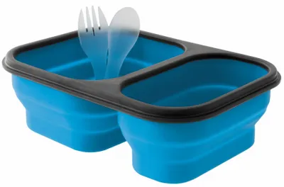 Produktbild von Eurotrail ETKW5016, Brotdose, Pubertät, Schwarz, Blau, Silikon, Einfarbig, Rechteckig