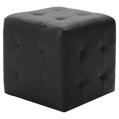 Produktbild von vidaXL Pouf 2 Stk. Schwarz 30x30x30 cm Kunstleder
