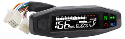 Produktbild von Motorrad-Tachometer, 6 Gänge, 12000 U/min, MPH, Mini-LCD-AV-Bildschirm, Universal-Kilometerzähler