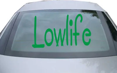 Produktbild von Indigos UG - Aufkleber Heckscheibe & Motorklappe DE2206 - grün - 600x347 mm - Lowlife - Auto Scheiben Fenster Heckklappe Tuning Racing JDM - Die cut