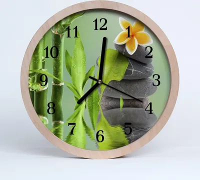 Produktbild von Holzuhr 20fi cm wanduhr - Bambus Spa-Steine