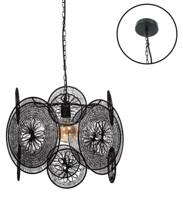 Productafbeelding van Ptmd Hanglamp Desh Zwart 40 Cm