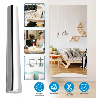 Obrázok produktu pre Akryl zrkadlo – Samolepiace, celotelo zrkadlo – Bez rámu – Veľké – Vhodné do kúpeľne, na stenu, do školy a do domácnosti – 60 x 200 cm