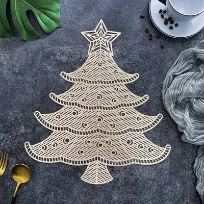Productafbeelding van Set van 6 Decoratieve Placemat Tafelonderzetters Goud 35x42cm