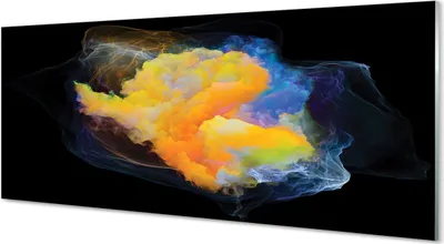 Produktbild von Glasbilder 125x50 Wandkunst bunte fraktale