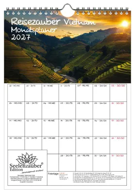 Produktbild von Reisezauber Vietnam Planer DIN A4 Kalender für 2027 Hanoi Stadt Land Urlaub Strand - Seelenzauber