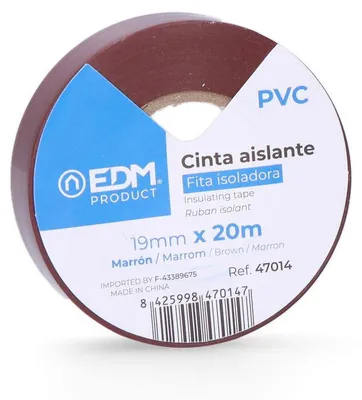 Immagine prodotto di 10 rotoli di nastro isolante da 20 m x 19 mm, marrone, Edm
