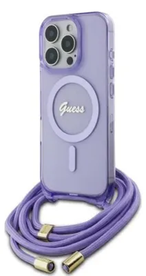 Immagine prodotto di Guess Guhmp16Lhctsgnsu Iphone 16 Pro 6.3 Fioletowy/Purple Custodia rigida Crossbody Cord Script Magsafe