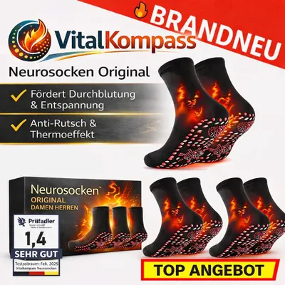 Produktbild von Vitalkompass™ Neurosocken Original Damen Herren - Massage & Wärmewirkung 3 Paar