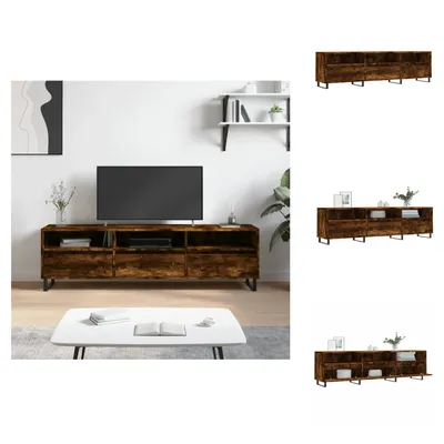 Image de vidaXL Armoire TV chêne fumé 150x30x44,5 cm Bois composite - Meuble TV