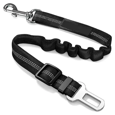 Produktbild von Hundegurt für das Auto – Verstellbarer Hundesicherheitsgurt (50–80 cm), Elastische Ruckdämpfung, Robuster Karabiner & Nylon-Gurt, Sicherheitsgeschirr für Hunde und Katzen – Universell passend