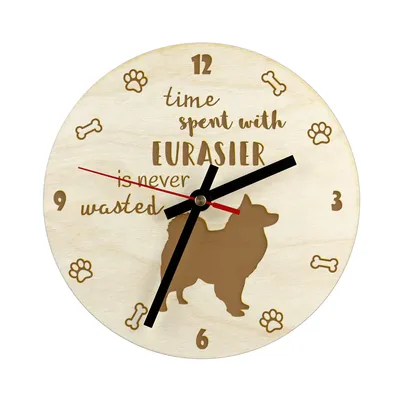 Image de Eurasier horloge en contreplaqué plus grand Art-Dog