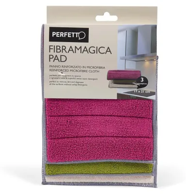 Produktbild von Perfetto Perfekt fibramagica Pad Set 3 Tücher Mehrzweck, Stoff, Violett/EIS/Mosc