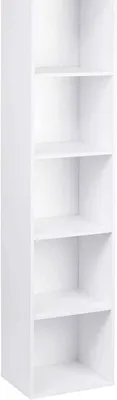 Immagine prodotto di Libreria a 5 scomparti, scaffale cubico autoportante | Bianco | 30x24x132 cm