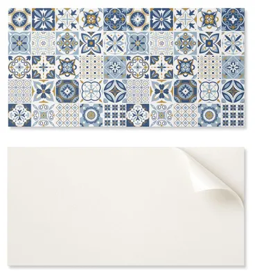 Image de Panneau décoratif en vinyle adhésif, dimensions 100x50 cm, motifs de carrelage décoratifs