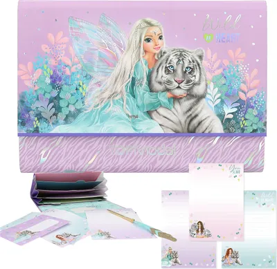 Produktbild von Depesche TOPModel Fantasy Tiger 12708 - Briefpapier-Set in Fächermappe, inkl. 24 Hefte in 3 Ausführungen und Briefumschläge DEPESCHE