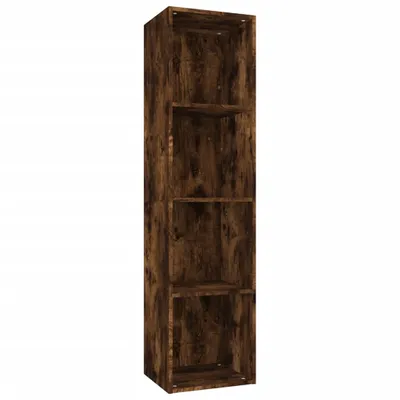 Image de vidaXL Bibliothèque/armoire TV chêne fumé 36x30x143cm bois composite