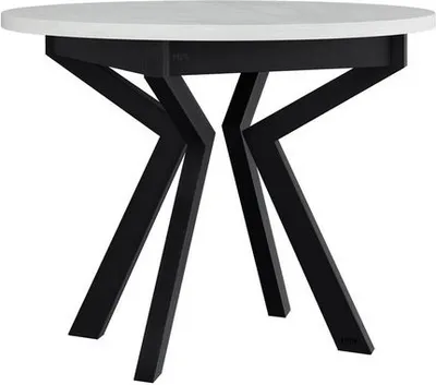 Obrázok produktu pre Malý okrúhly jedálenský stôl 100 cm ALVARADO 7 - biely / čierny