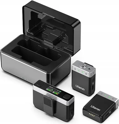 Immagine prodotto di 2x Microfono senza fili per telefono con fotocamera / 8GB di memoria / 100m di portata / Ulanzi AM-18