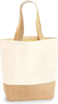 Produktbild von Westford Mill Canvas-Henkeltasche mit Jute-Boden PC3661 (Einheitsgröße) (Natur)