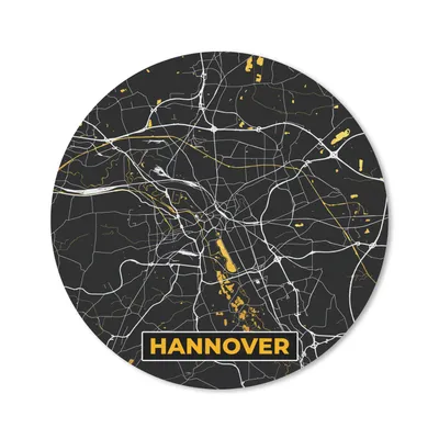 Produktbild von MuchoWow® Mauspad Mousepad Hannover - Gold - Stadtplan - Karte - Deutschland 20x20 cm - Mousepads - Maus Mat - Pad - Mausunterlage - Schreibtischmatte
