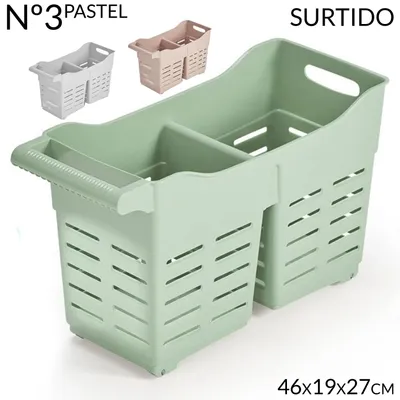Image de Panier de rangement empilable - Panier en plastique - Polyvalent - 46 x 19 x 27 cm - 1 pièce