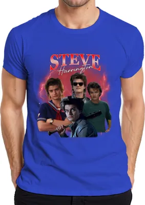 Produktbild von Steve Harrington Stranger Serienfan Geschenk Babysitter Hawkins Herren T-Shirt, Blau, L