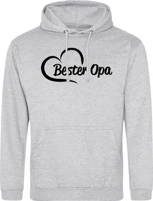 Produktbild von Huuraa Uni Hoodie Bester Opa Herz XL Heather Grey Vegan Sweatshirt Geschenkidee