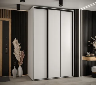 Obrázek produktu pro Šatní skříň YVONA 1 - 150/60 cm, bílá / černá