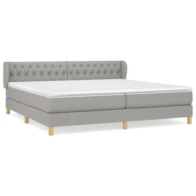 Immagine prodotto di vidaXL Letto a molle con materasso grigio chiaro 200x200 cm in tessuto