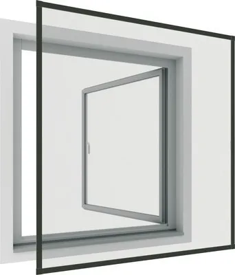 Produktbild von Insektenschutz-Fenster Rhino Screen ohne Bohren anthrazit 100x120 cm