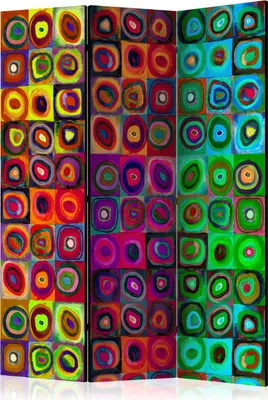 Produktbild von 3-teiliger Einseitiger Vlies Paravent - Colorful Abstract Art 135x172 cm Muster l-B-0001-z-b