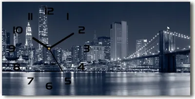 Produktbild von Manhattan New York Glaswanduhr 60x30 cm