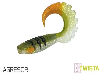 Productafbeelding van DELPHIN Rubberkunstaas Delphin TWISTA UVs / 5 stuks, 8 cm / MudGOLD