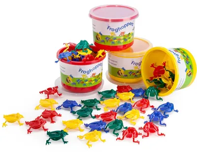 Produktbild von Viking Toys Spielzeug Froschspiel - 16 bunte Frösche im Eimer